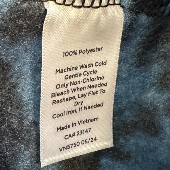 Talbots Fleece Snowflake Blue Patterned Full Zip Jacket - Picture 5 of 6